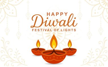 Mutlu Diwali Hint Işık Festivali koyu mavi arka planlı kutlama. Geleneksel Hint kartı geçmişi. Diwali kutlama vektörü illüstrasyon tasarımı poster, afiş, sanat ve sosyal amaçlar için harika