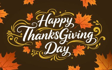 Metnin etrafında dekoratif unsurlar bulunan şenlikli bir tasarım içeren Şükran Günü illüstrasyonunuz kutlu olsun. Şükran Günü için harika. 2025 tebrik kartları, posterler ve mevsimlik tatil tasarımları..