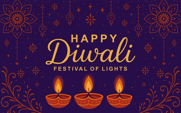 Mutlu Diwali Hint Işık Festivali koyu mavi arka planlı kutlama. Geleneksel Hint kartı geçmişi. Diwali kutlama vektörü illüstrasyon tasarımı poster, afiş, sanat ve sosyal amaçlar için harika