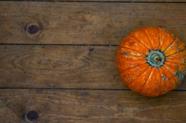 Ahşap zemin üzerinde balkabağı