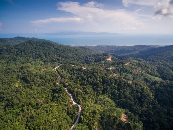 Veduta aerea della strada della giungla di Koh Phangan, Thailandia — Foto Stock