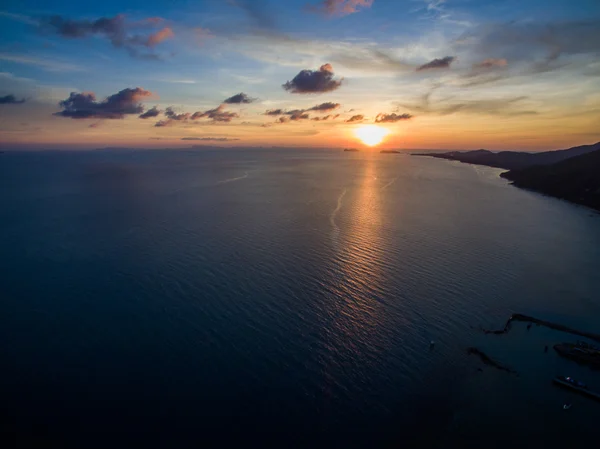 Sunset Flygfoto Koh Phangan Thailand — Stockfoto