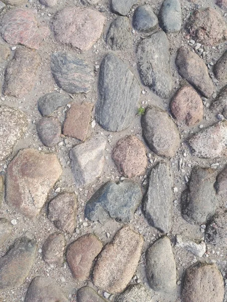 Velho cinza paralelepípedo estrada textura close-up — Fotografia de Stock