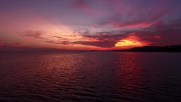 Ηλιοβασίλεμα αεροφωτογραφία Ταϊλάνδη Koh Phangan — Αρχείο Βίντεο