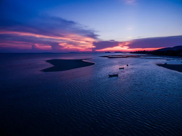 Sunset from a bird's flight in the shallows of Koh Phangan Thailand — Stock Photo, Image