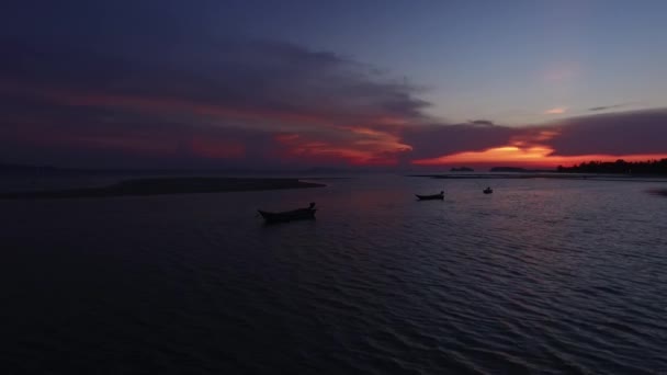 Letecký pohled na západ slunce Thajsko Koh Phangan — Stock video