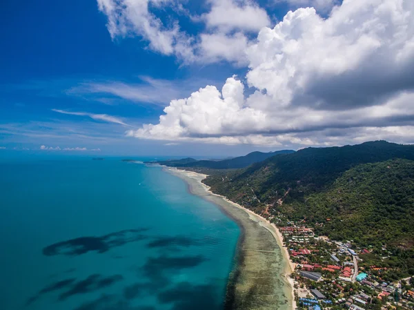 Sığ Haadrin, Koh Samui, Tayland ile plaj havadan görünümü — Stok fotoğraf