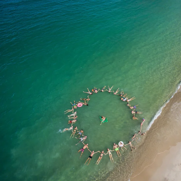 Aerial view people on the beach, Koh Phangan, Thailand, 08.05.2016 — Stock Photo, Image