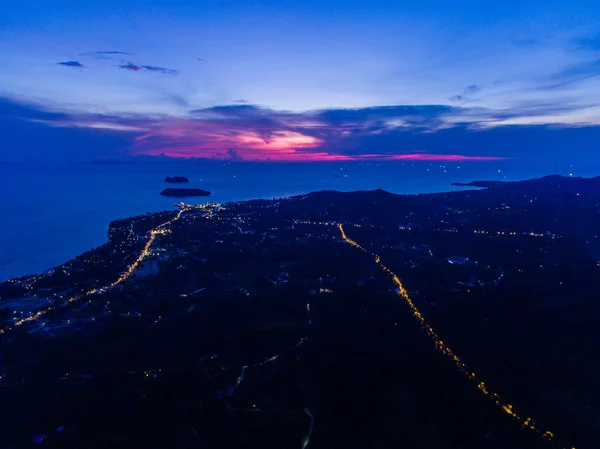 Gece hava görünümünü jungle way Koh Phangan — Stok fotoğraf