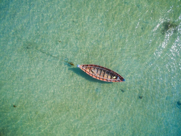 Vista aérea do barco de praia Koh Phangan Tailândia — Fotografia de Stock