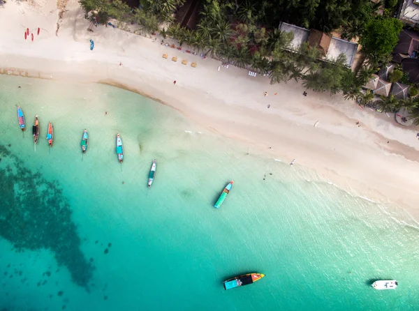 Veduta aerea della barca da spiaggia Koh Phangan Thailandia — Foto Stock