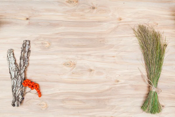 Mínima composición floral de las plantas en el escritorio de madera — Foto de Stock