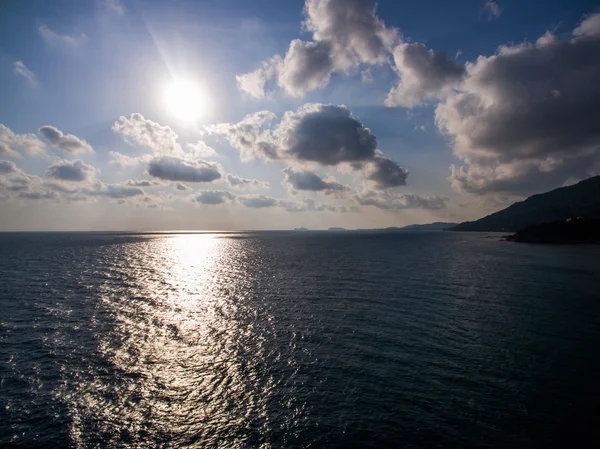 Solnedgång, moln Flygfoto Koh Phangan Thailand — Stockfoto