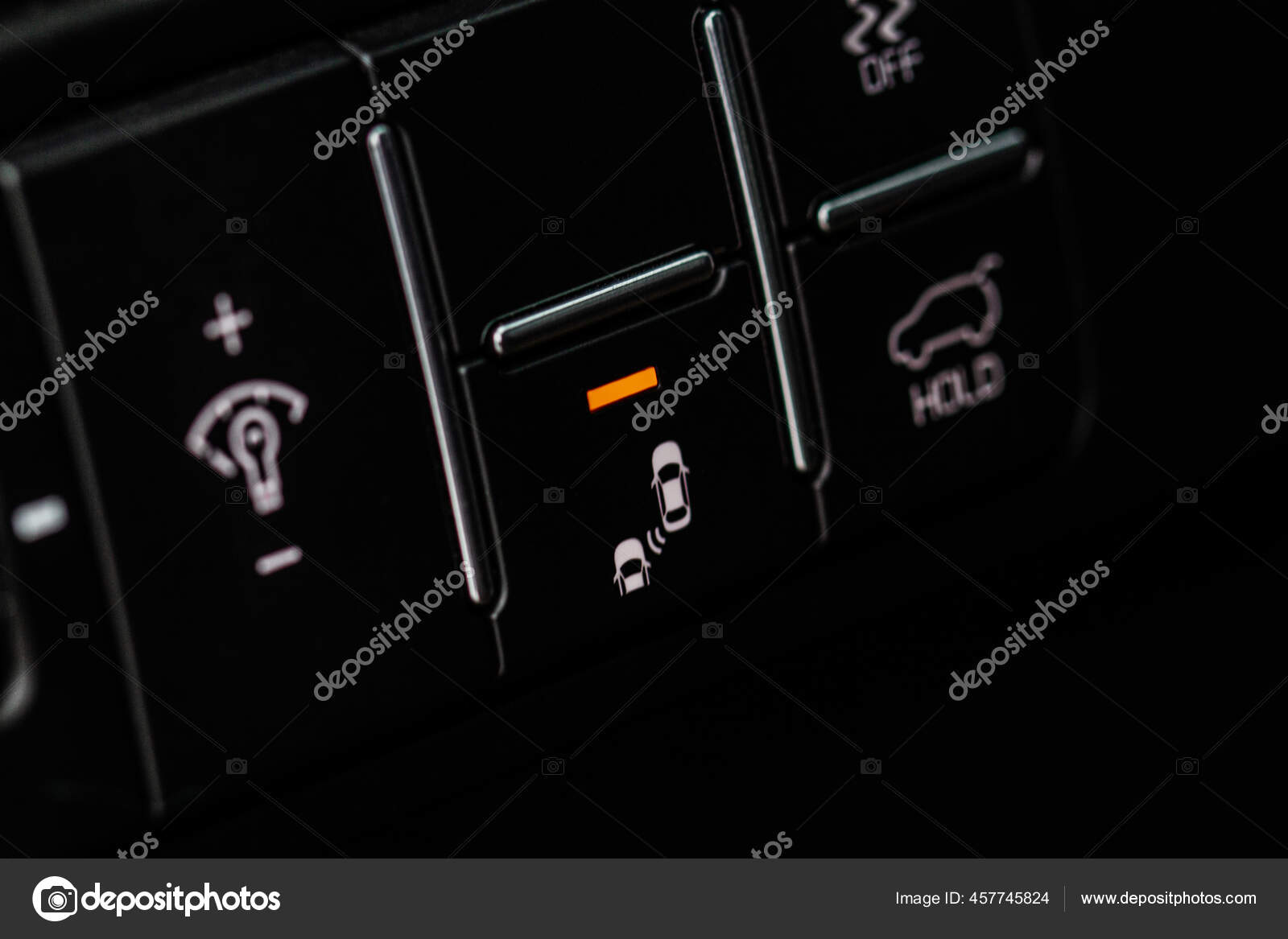 Modern Car Mirror Blind Spot Detection Toggle Close View Vehicle Stock