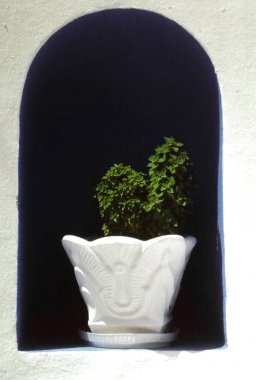 Yunanistan, Samos, Pisagor. 11 Eylül 1996.Pisagor, Samos adasının kıyı kasabası, liman, mimari ve Akdeniz atmosferine sahip. Seyahat ve editoryal kullanıma uygundur