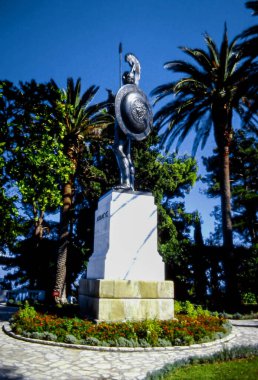 Yunanistan, Korfu. 21 Eylül 1999. Yunanistan Korfu Aşil Sarayı İkonik Tarihi ve Kültürel Simge. Sadece editör ve belgesel kullanımı