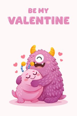 Tatlı fantezi karakterlerin yumuşak pastel tarzında sarıldığı Sevgililer Günü kartın kutlu olsun.