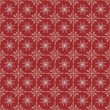 Simgesel yıldız motifleri ve grafik ritmiyle koyu soyut süsleme