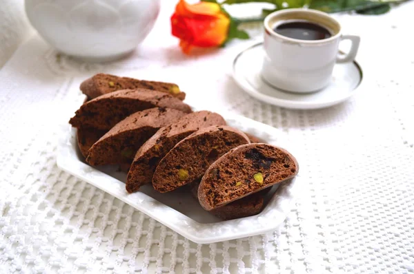 Cantuccini au chocolat et pistache — Photo