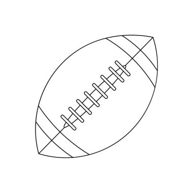 Amerikan ve Rugby Spor Konsepti İçin Minimalist Resimli Futbol
