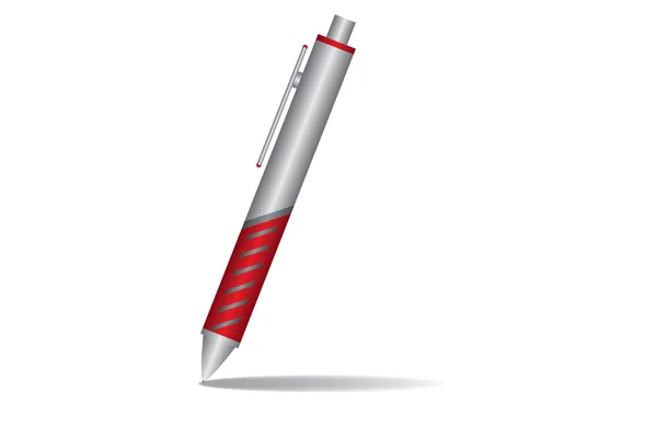 Red ballpoint pen — Stock Vector