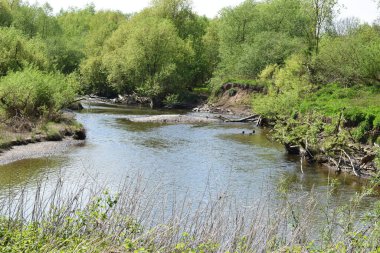 Kırık kıyıları olan Ahr nehri