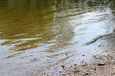 Parkta taşlar olan nehir.