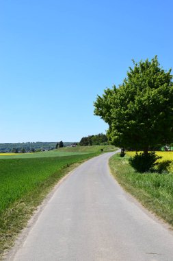 İlkbaharda kırsalda güzel bir yol
