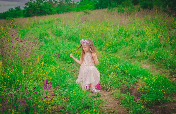 Kleines Mädchen Rosa Kleid — Stockfoto