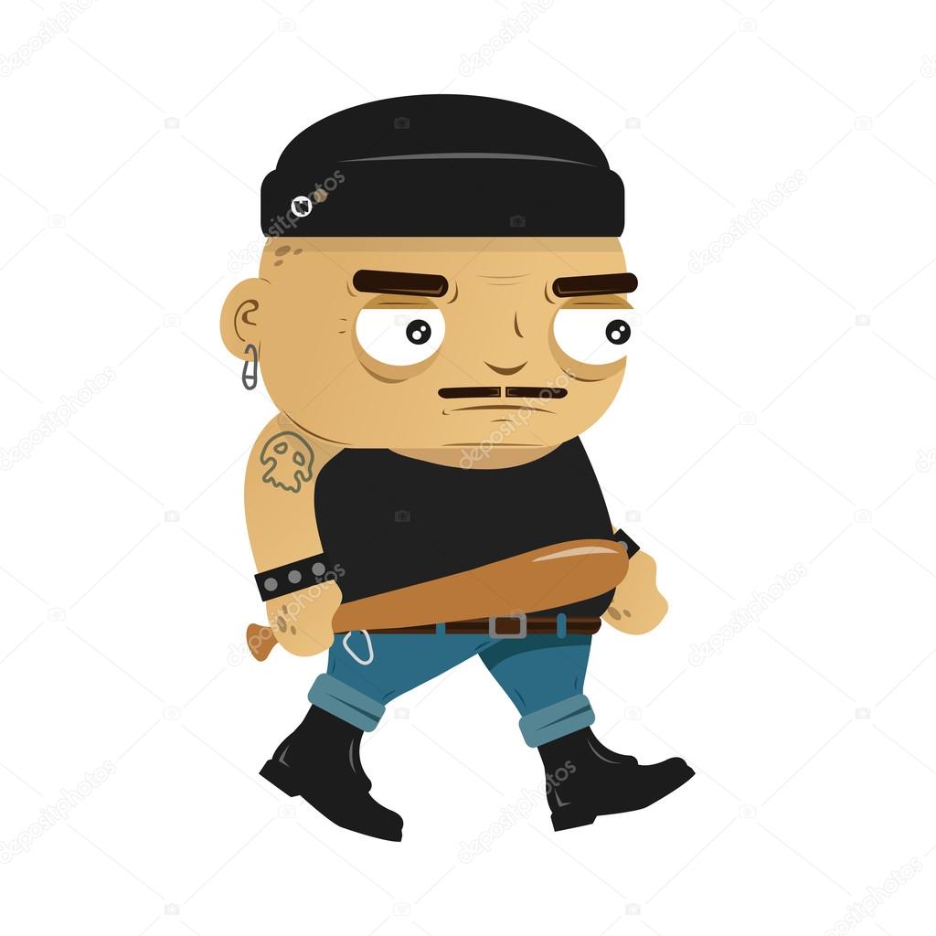 Angry hooligan punk with Baseball bat Stock Vector Image by ©Kahovsky ...