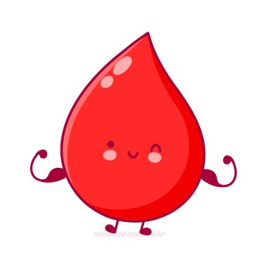 Sevimli, mutlu, komik kan damlası.