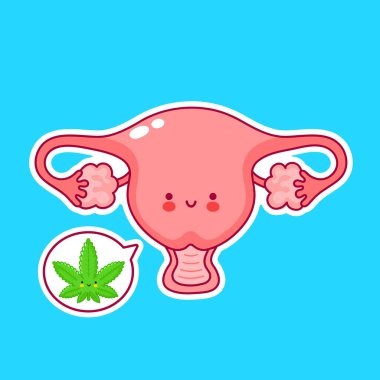 Sevimli, mutlu, komik rahim organı karakteri