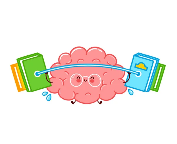 Lindo personaje divertido cerebro humano órgano — Vector de stock