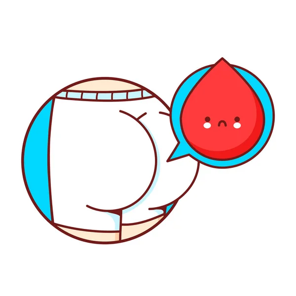 Human ass in panties and blood drop — Vector de stock