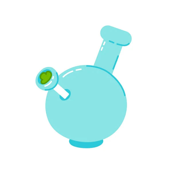 Bong por fumar marihuana. Icono de ilustración de línea plana de tendencia vectorial. Aislado sobre fondo blanco. Concepto de herramienta Bong — Vector de stock