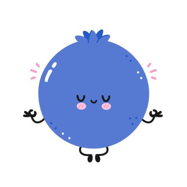 Sevimli gülücük komik yabanmersini. Vektör düz çizgi çizgi film kawaii karakter resimleme simgesiyle karşı karşıya