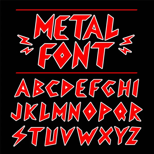 Vintage heavy metal γραμματοσειρά, αλφάβητο σύνολο συλλογή. Εικονίδιο εικονογράφησης διανυσματικών χαρακτήρων. Rock, punk, retrowave, ρετρό heavy metal γραμματοσειρά — Διανυσματικό Αρχείο