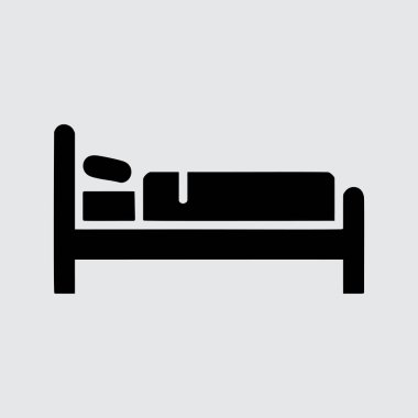 yatak vektörü kabartması düz simge