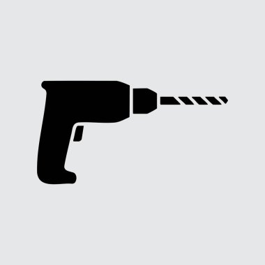 Araba matkabı simgesi. beyaz arkaplanda siyah illüstrasyon.