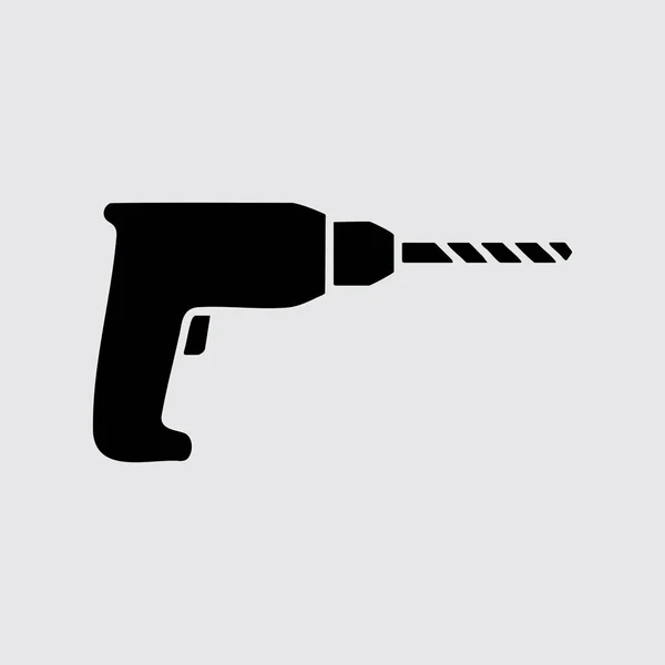 Araba matkabı simgesi. beyaz arkaplanda siyah illüstrasyon.