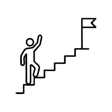 merdiven çizgisi ikon vektör çizimi tasarımı