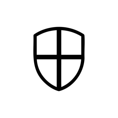 kalkan vektörü ince çizgi simgesi