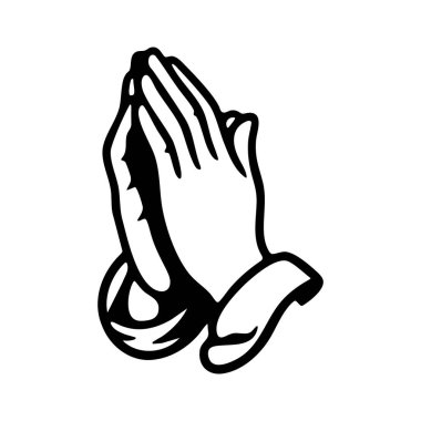 Bir insanın dua edişinin el çizimi karikatür çizimi çizimi