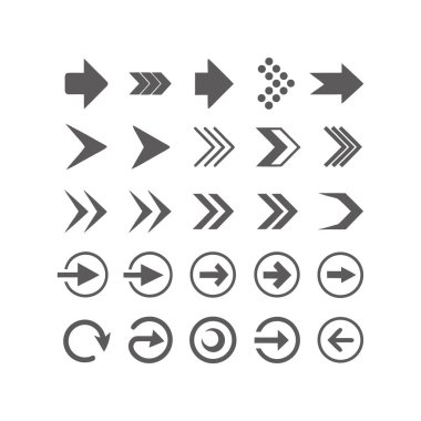 Sağ Ok Kullanıcı Arayüzü Yönlendirme Simgeleri Paket Vektörü