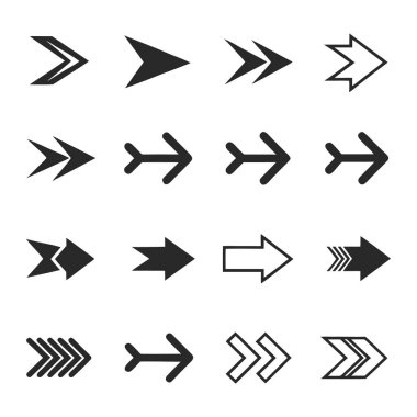 Ok Simgesi Koleksiyonu Farklı Biçimlerde Ayarla