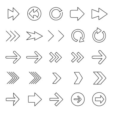 Kullanıcı Arayüzü ve Kullanıcı Arayüzü Tasarımı için En Küçük Ok Simgeleri Ayarlandı