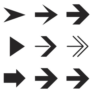 Koyu Ok Simgeleri Seyrüsefer ve Yönlendirme Sembolleri Koleksiyonu