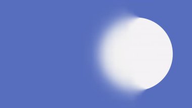 Yüksek kalite minimalist hareket grafiksel arka plan. Parlak beyaz dairesel bir küre. Yumuşak aşağı doğru kıvılcım ve dinamik bulanık bir efekt. Katı bir çiçek mavi arka planına karşı kurulmuş, bu temiz ve modern estetik.