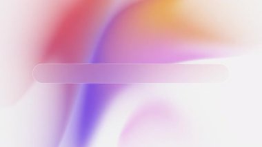 Glassmorfizm UI Metin Kutusu Tutucu ile Soyut Sıvı Gradyan Arkaplanı. Pembe, mor, turuncu ve beyaz tonlarda yumuşak, canlı sıvı gradyan içeren modern soyut bulanık arkaplan. Yarı saydam bir cam morfizmi içeriyor..