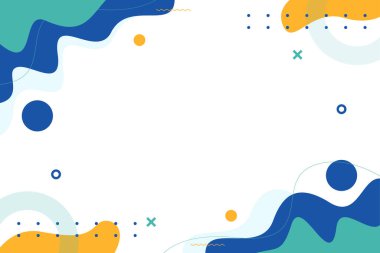 Modern soyut şekiller ve noktalar yaratıcı tasarım projeleri için canlı, dinamik arkaplanlar oluşturur